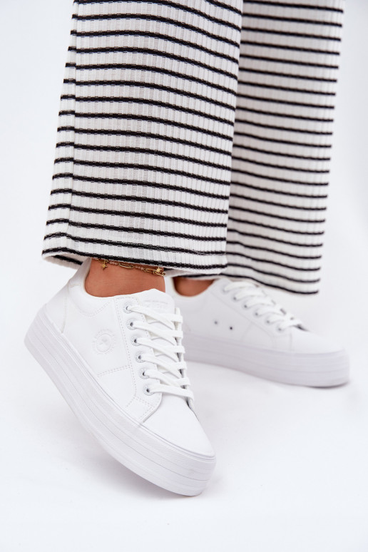 Eko   sieviešu puszābaki ar platformu Big Star RR274298 baltas krāsas Eko   sieviešu puszābaki ar platformu Big Star RR274298 baltas krāsas