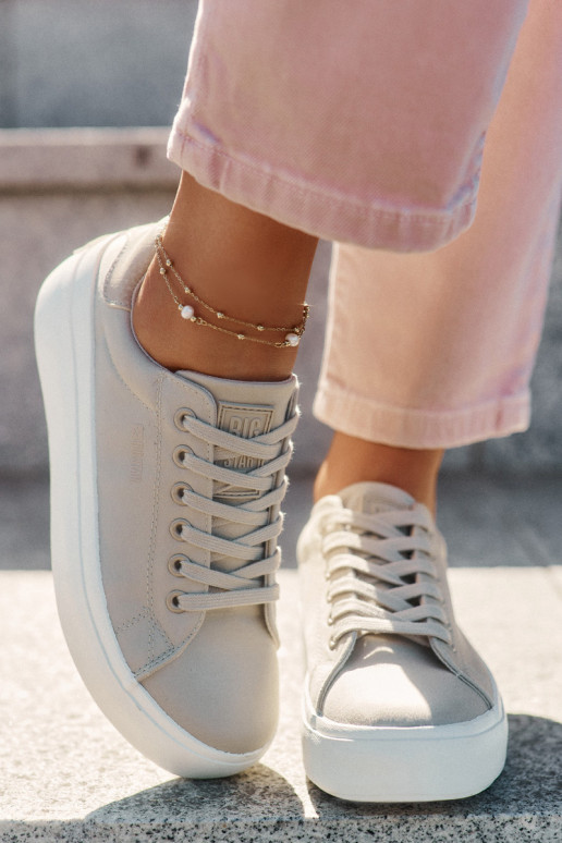 Auduma sieviešu puszābaki ar platformu Big Star RR274465 smilšu krāsas