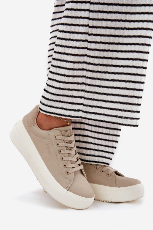 Auduma sieviešu puszābaki ar platformu Big Star RR274465 smilšu krāsas