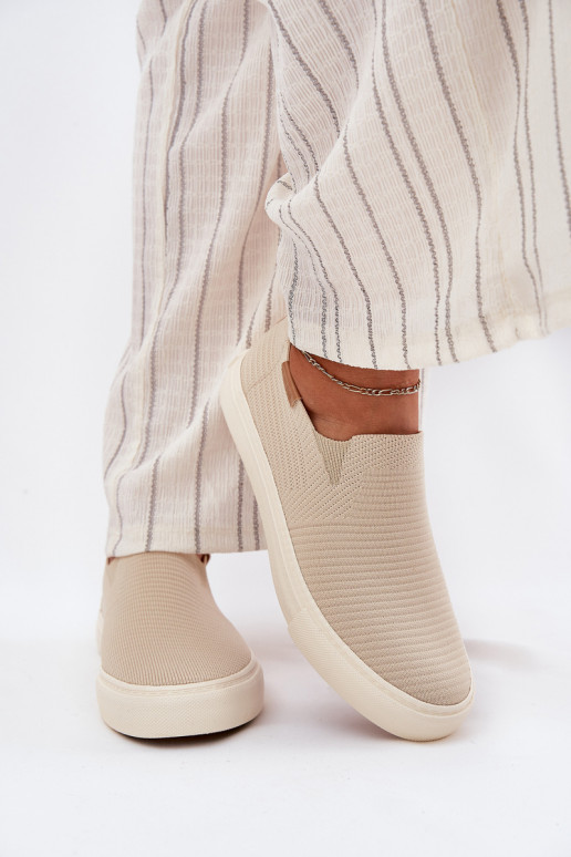 sieviešu puszābaki Slip-On Big Star RR274721 smilšu krāsas sieviešu puszābaki Slip-On Big Star RR274721 smilšu krāsas