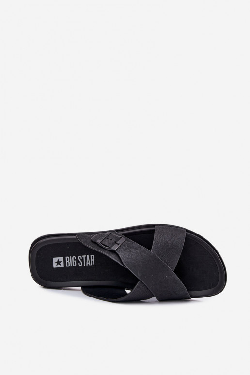 Čibas no dabīgas ādas  ar sprādzēm Big Star RR174076 Melns Čibas no dabīgas ādas  ar sprādzēm Big Star RR174076 Melns