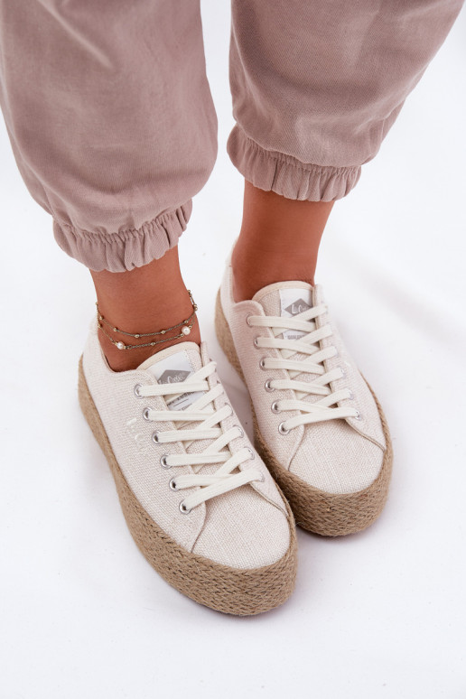 sieviešu puszābaki ar platformu  Lee Cooper LCW-25-02-3284 Ziloņkaula krāsas sieviešu puszābaki ar platformu  Lee Cooper LCW-25-02-3284 Ziloņkaula krāsas