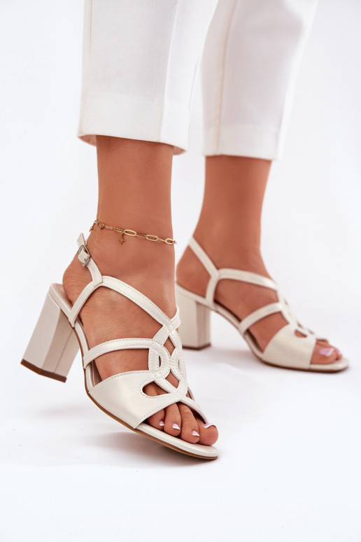  Elegantas augstpapēžu sandales  Sergio Leone SK884 perlamutra