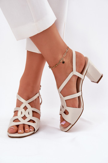  Elegantas augstpapēžu sandales  Sergio Leone SK884 perlamutra 2