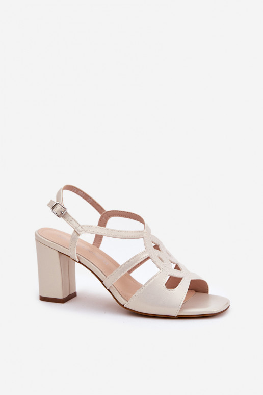  Elegantas augstpapēžu sandales  Sergio Leone SK884 perlamutra