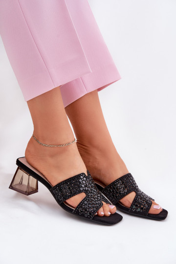 sieviešu čības ar papēdi Vinceza 62230 Melns