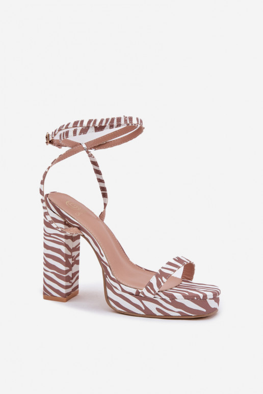 Sieviešu sandales ar svītrām, zebra raksta, "Fevenne"