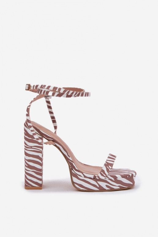 Sieviešu sandales ar svītrām, zebra raksta, "Fevenne"