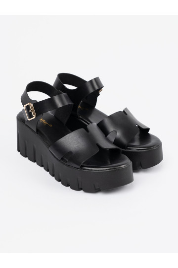sandales Melnas krāsas ar augstu platformu 2