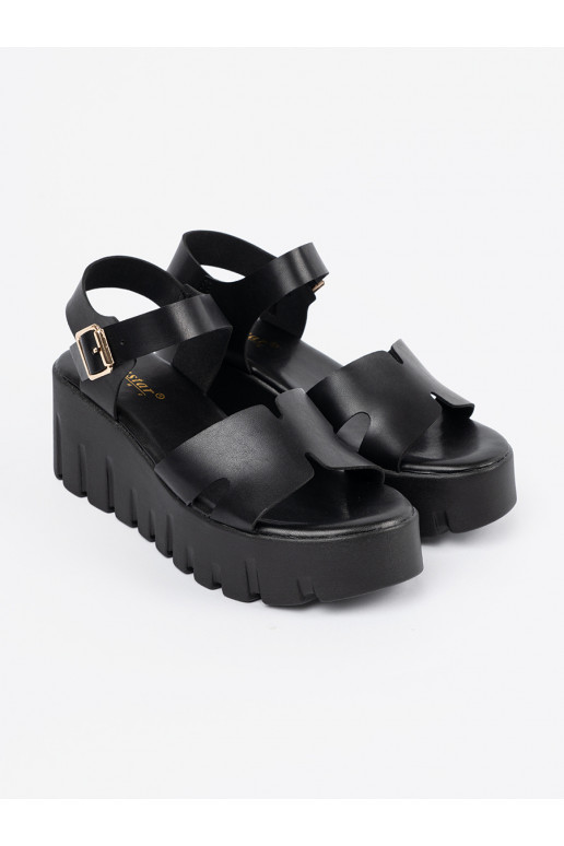 sandales Melnas krāsas ar augstu platformu sandales Melnas krāsas ar augstu platformu