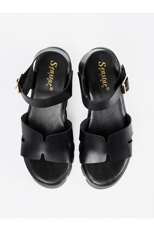 sandales Melnas krāsas ar augstu platformu sandales Melnas krāsas ar augstu platformu