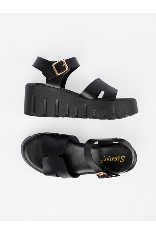 sandales Melnas krāsas ar augstu platformu sandales Melnas krāsas ar augstu platformu