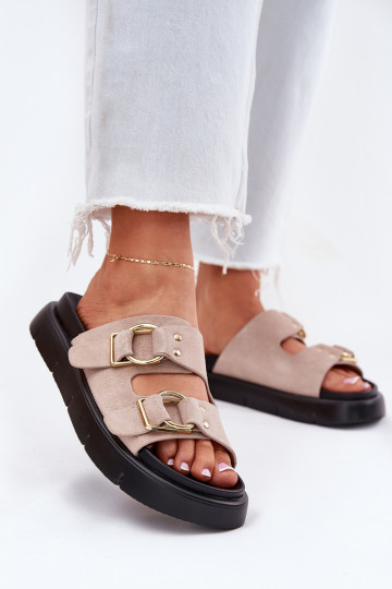 sieviešu zamšādas čības  ar sprādzēmmi Big Star RR274659 Gaiši sārtas krāsas