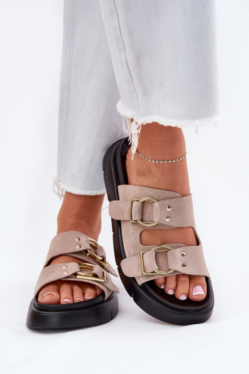 sieviešu zamšādas čības  ar sprādzēmmi Big Star RR274659 Gaiši sārtas krāsas 2