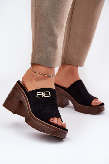 sieviešu čības  Ze Zelta krāsasm Detalem Vinceza 17400 Melns