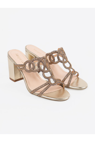 Zelta krāsas čības  uz papēža Sergio Leone 2