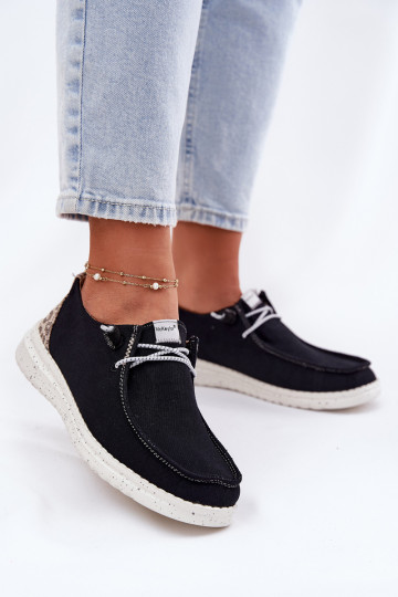 Auduma apavi  McKeylor 96116 Melns