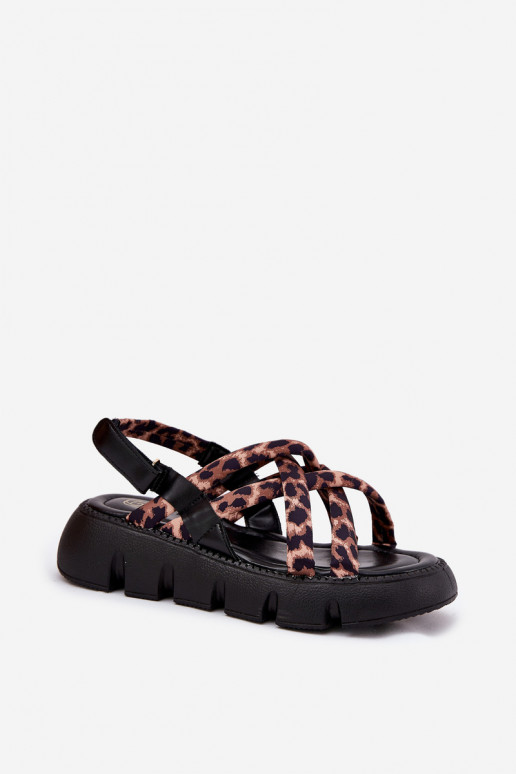 Sieviešu basenes ar platformu Ar svītrām ar leoparda kažokādas rakstu Filamira Sieviešu basenes ar platformu Ar svītrām ar leoparda kažokādas rakstu Filamira