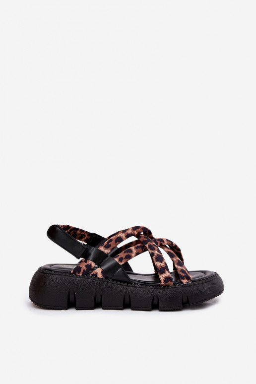 Sieviešu basenes ar platformu Ar svītrām ar leoparda kažokādas rakstu Filamira Sieviešu basenes ar platformu Ar svītrām ar leoparda kažokādas rakstu Filamira