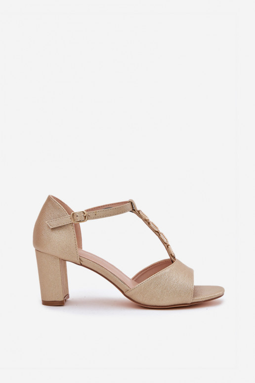 Sieviešu basenes ar dekorētiem papēžiem  Zelta krāsas Triavera