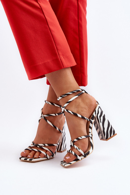  Elegantas augstpapēžu sandales Baltas-Melns Josette