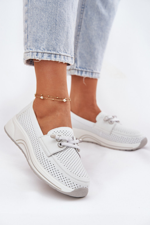 apavi no dabīgas ādas ar platformu Artiker 56C2101 baltas krāsas   apavi no dabīgas ādas ar platformu Artiker 56C2101 baltas krāsas