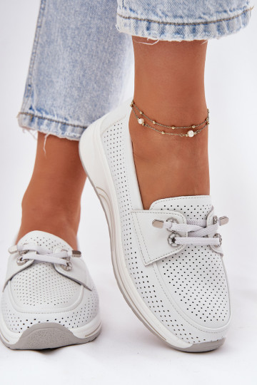   apavi no dabīgas ādas ar platformu Artiker 56C2101 baltas krāsas 2