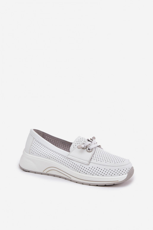 apavi no dabīgas ādas ar platformu Artiker 56C2101 baltas krāsas   apavi no dabīgas ādas ar platformu Artiker 56C2101 baltas krāsas