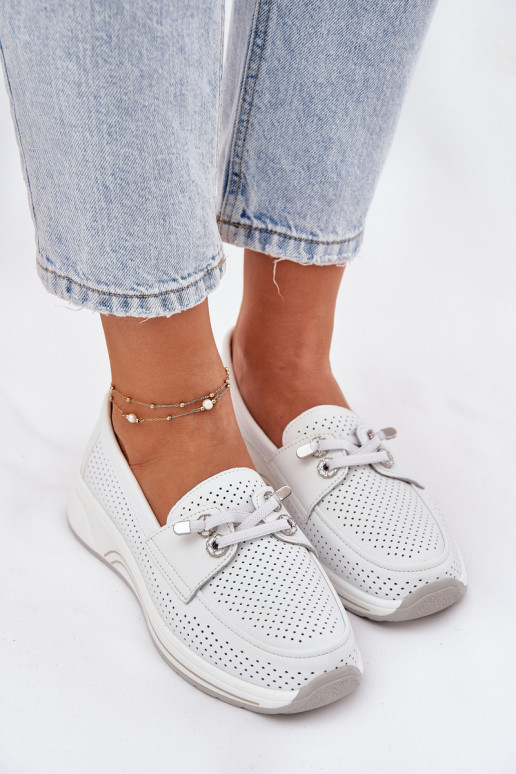 apavi no dabīgas ādas ar platformu Artiker 56C2101 baltas krāsas   apavi no dabīgas ādas ar platformu Artiker 56C2101 baltas krāsas