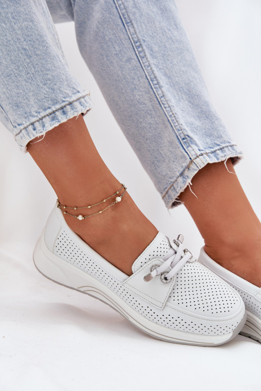 apavi no dabīgas ādas ar platformu Artiker 56C2101 baltas krāsas   apavi no dabīgas ādas ar platformu Artiker 56C2101 baltas krāsas