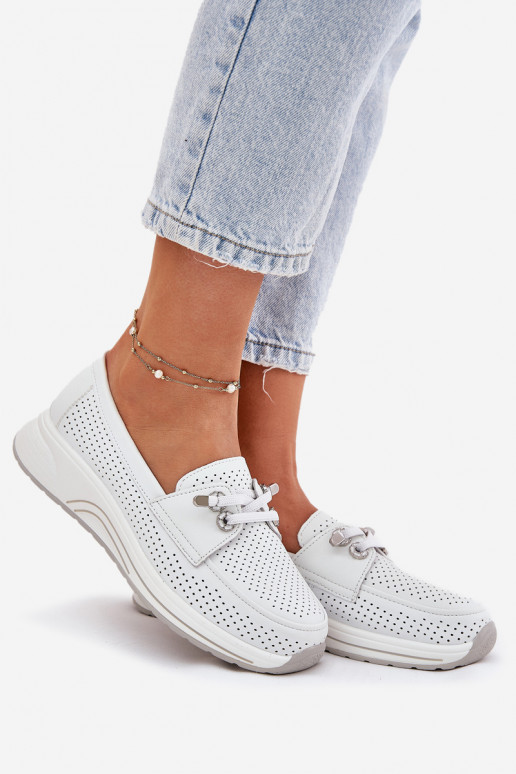 apavi no dabīgas ādas ar platformu Artiker 56C2101 baltas krāsas   apavi no dabīgas ādas ar platformu Artiker 56C2101 baltas krāsas