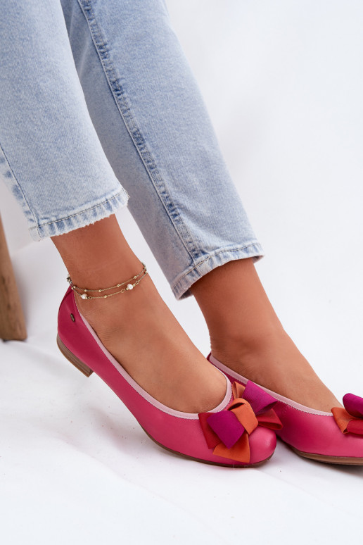 Balerīnas  ar bantītēm  P6801-15 rozā krāsas Balerīnas  ar bantītēm  P6801-15 rozā krāsas