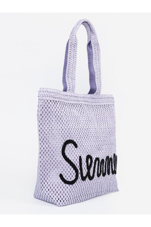 Violetās krāsas torba plażowa