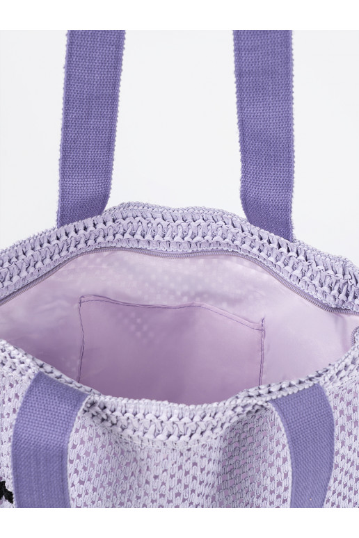 Violetās krāsas torba plażowa