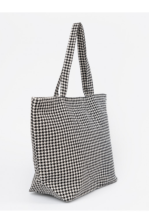 Maks plażowa melns-białą kratkę