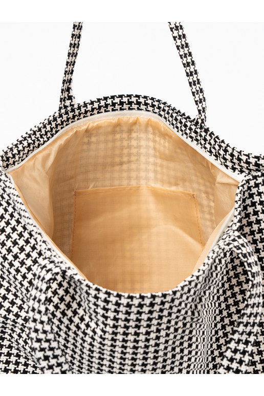 Maks plażowa melns-białą kratkę