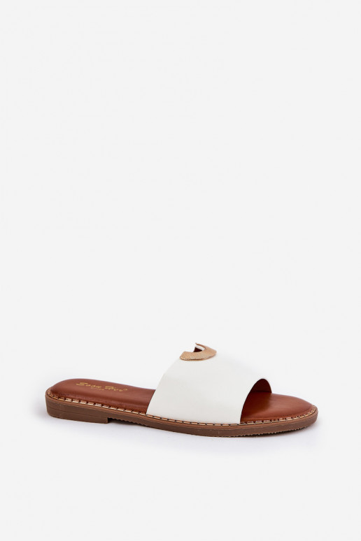 Sieviešu baltas plakanās apavi no...