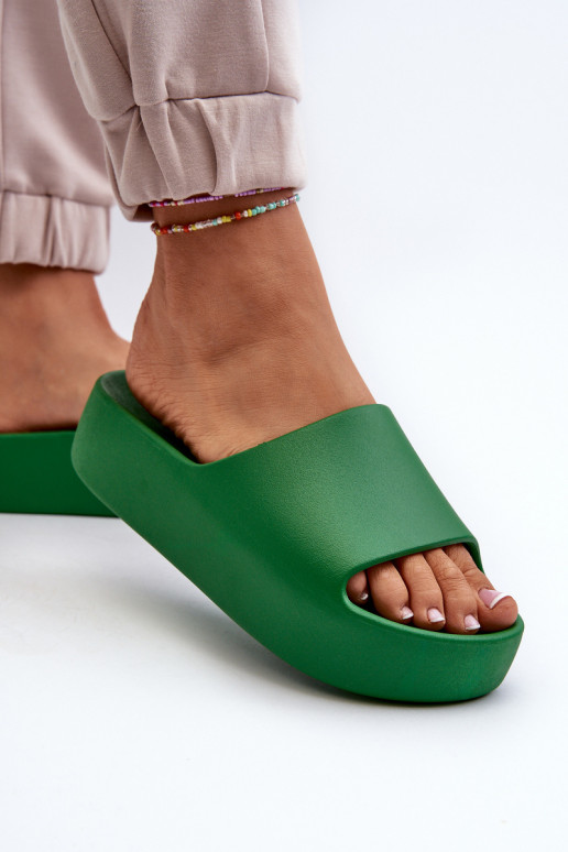  Čības ar masīvu zoli Zaļas krāsas Oreithano