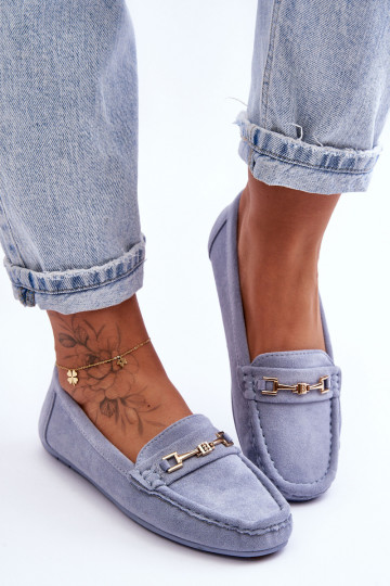  Klasiski zamšādas mokasīni Zilas krāsas Corinell