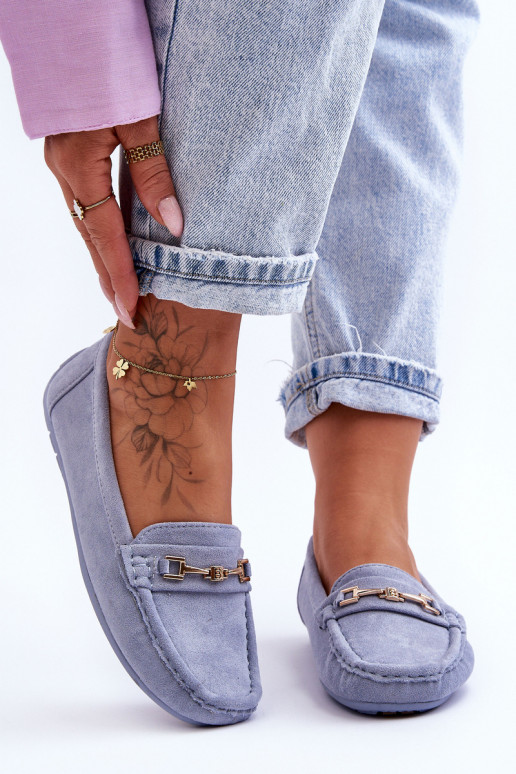  Klasiski zamšādas mokasīni Zilas krāsas Corinell