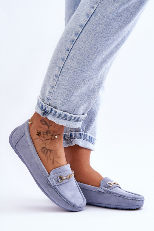  Klasiski zamšādas mokasīni Zilas krāsas Corinell