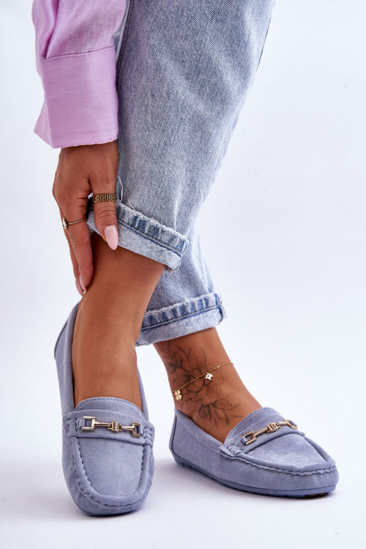  Klasiski zamšādas mokasīni Zilas krāsas Corinell