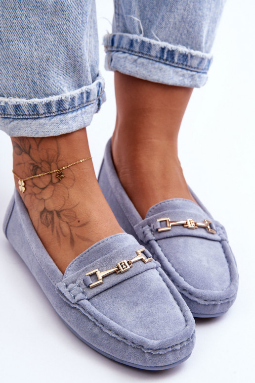  Klasiski zamšādas mokasīni Zilas krāsas Corinell