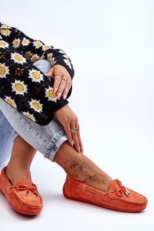 Eleganti zamšādas lauferi oranžas krāsas Si Passione