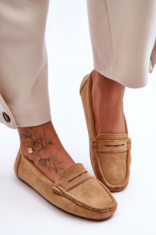 Eleganti zamšādas lauferi brūnas krāsas Lenvie