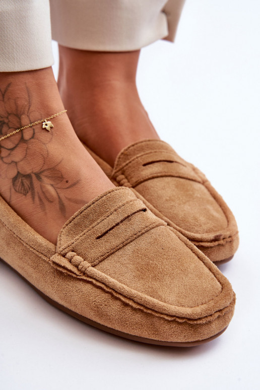 Eleganti zamšādas lauferi brūnas krāsas Lenvie