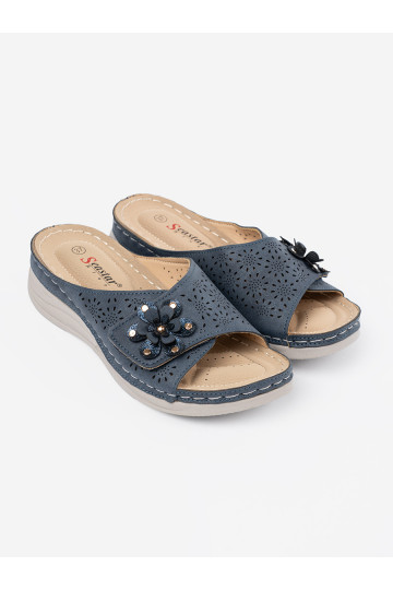 tumši zilas krāsas čības   z ozdobnym em 2