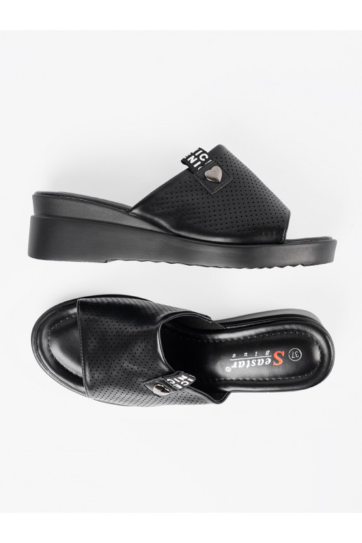 Melns čības  ar platformu 