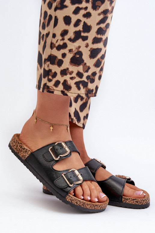 sieviešu čības ar sprādzēm Melns Fronila