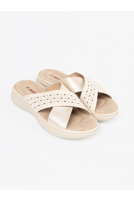 Ziloņkaula krāsas čības  ar platformu